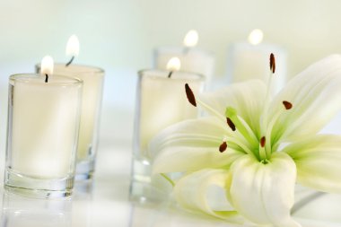 Lily flower with candle clipart