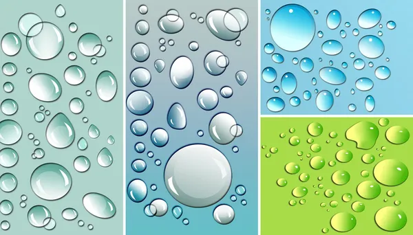 Multi-colored droplets with different colored backgrounds — Stock Photo, Image