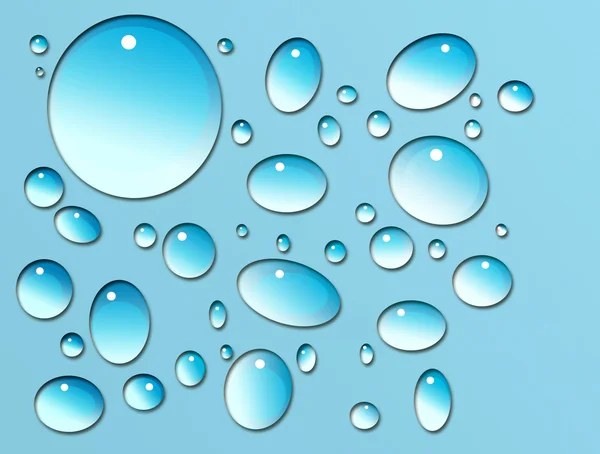 Gotas de água em azul — Fotografia de Stock