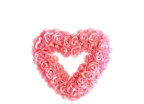 Corazón con diminutas rosas rosadas —  Fotos de Stock