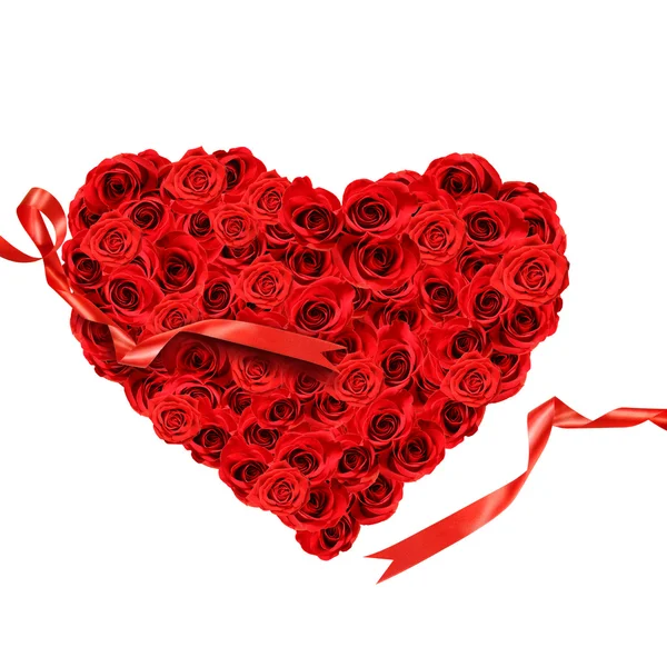 Κόκκινα τριαντάφυλλα σε σχήμα καρδιάς — Φωτογραφία Αρχείου