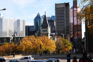 Montreal downtown in the fall. clipart