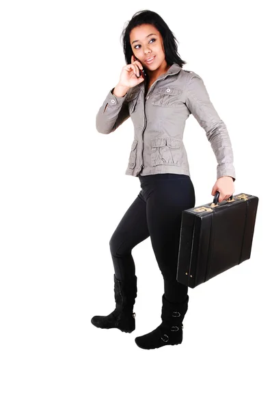 Business woman with brief-case. — Stock Photo, Image