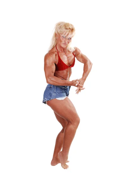 Mulher musculação . — Fotografia de Stock