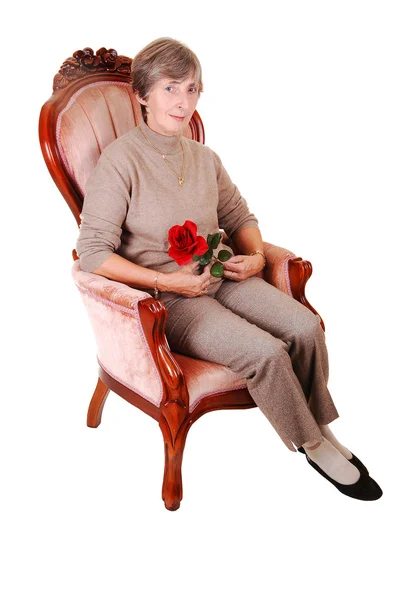 Lady sitting on chair. — Stock Photo, Image