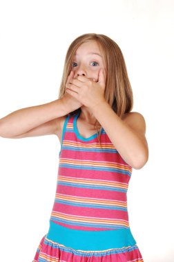 Young girl said to much. clipart