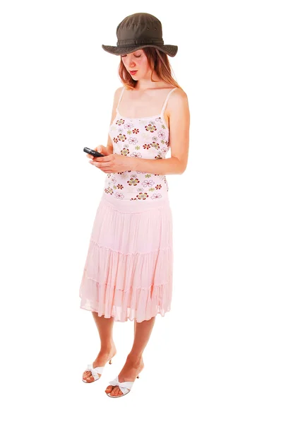 Kadın telefonda çevirme — Stok fotoğraf