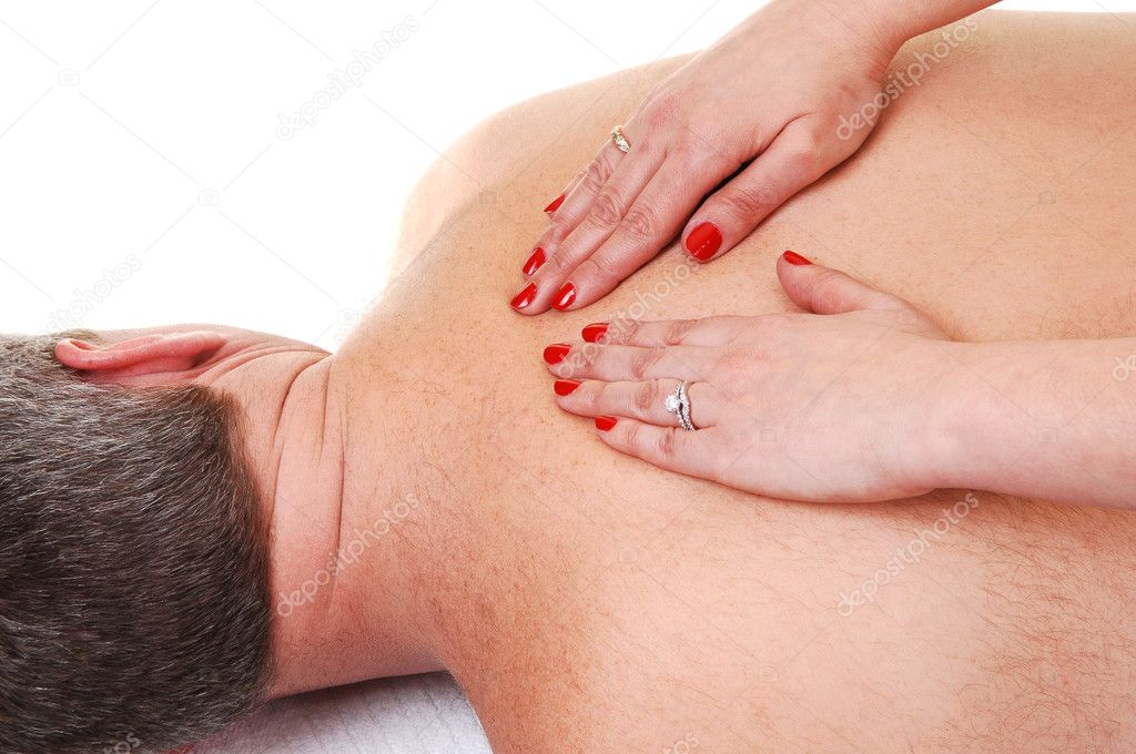 Man getting back massage.
