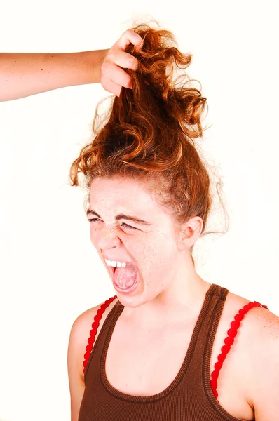 Ziehe nicht an meinen Haaren. — Stockfoto