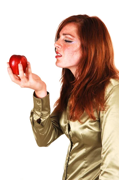 Questa mela è buona . — Foto Stock