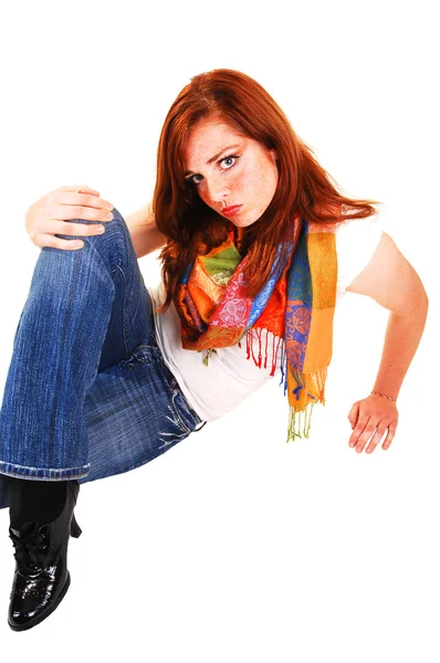 Tall red hair girl. — Stock Photo, Image