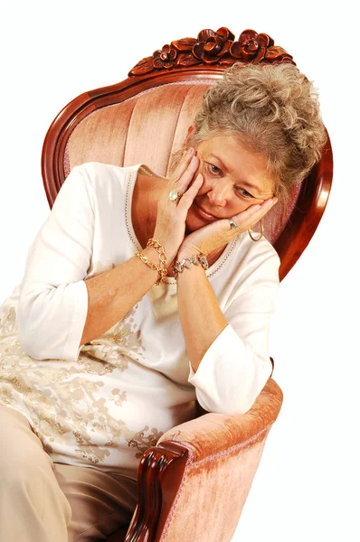 Oroliga äldre kvinna. — Stockfoto