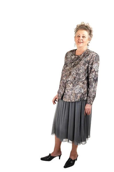 Äldre kvinna som står. — Stockfoto