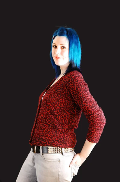 Lady with blue hair. — Stock Photo, Image