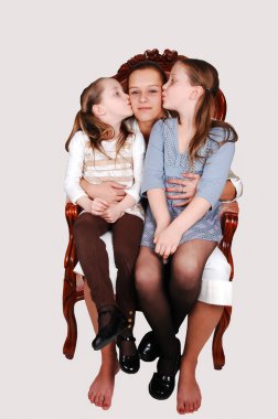 Mother and her two daughters. clipart