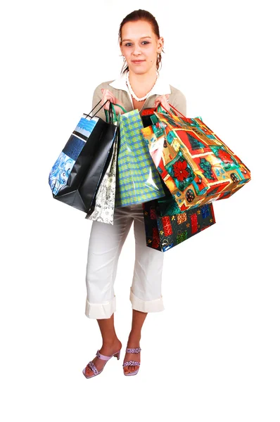 An young shopping woman. — Stock Photo, Image