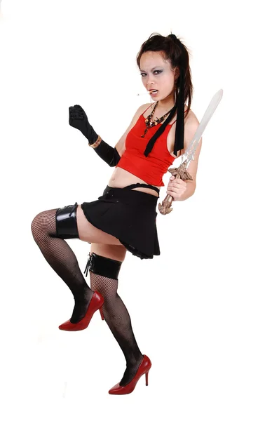 Girl dressed as pirate. — Stock Photo, Image