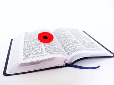 Bible with poppy clipart