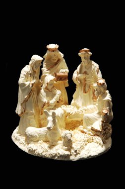 A small porcelain nativity. clipart