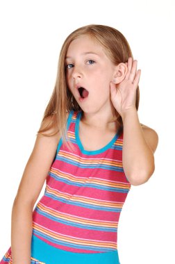 Young girl listening. clipart