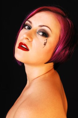 güzel bir kadının headshot.