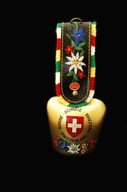 Souvenir bell from Switzerland. clipart