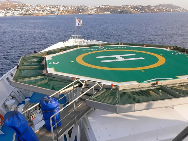 stock image Helicopter deck on cruse ship.