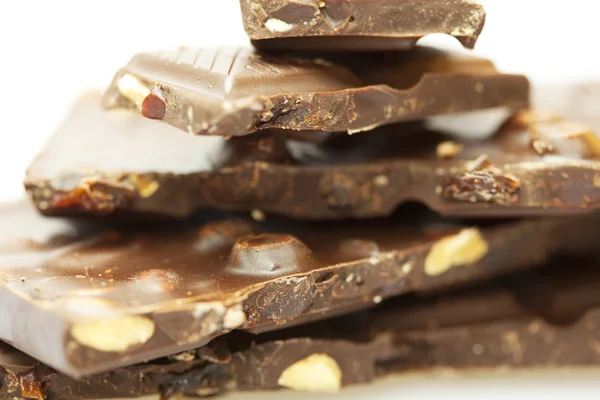 Stosy kawałki czekolady — Zdjęcie stockowe