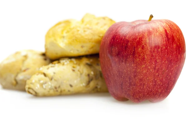 Apple and bread — Stock Photo, Image