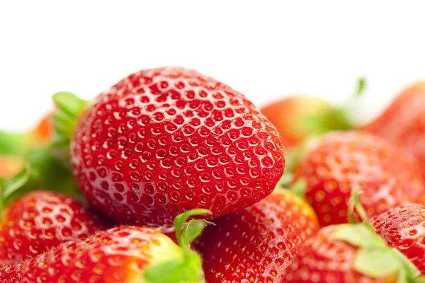 Juicy strawberries isolated on white Royalty Free Stock Photos
