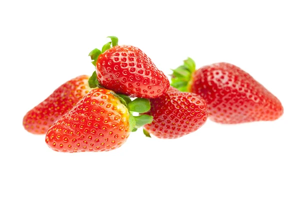 Juicy strawberries isolated on white — Stock Photo, Image