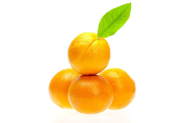 Oranges aux feuilles — Photo