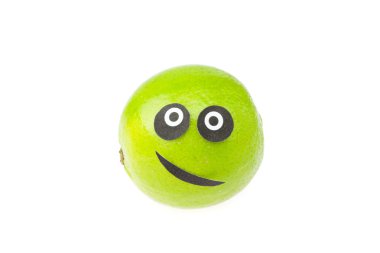 Joke lime face isolated on white clipart