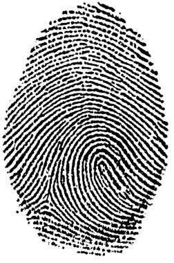 Black and White Fingerprint clipart