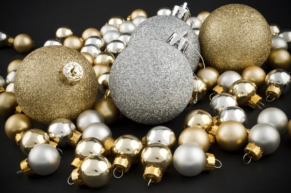 Pacote completo de bolas de Natal preto — Fotografia de Stock