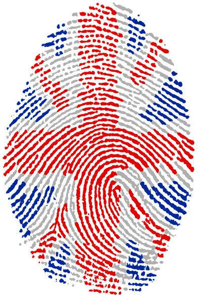Δακτυλικών αποτυπωμάτων σημαία Ηνωμένου Βασιλείου — Φωτογραφία Αρχείου