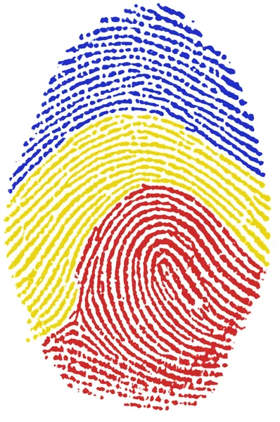 Romania bandiera impronta digitale — Foto Stock