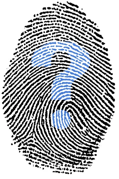 Help question mark Fingerprint — Stock Photo, Image