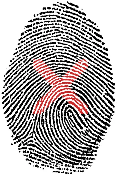 Delete action Fingerprint — Stock Photo, Image