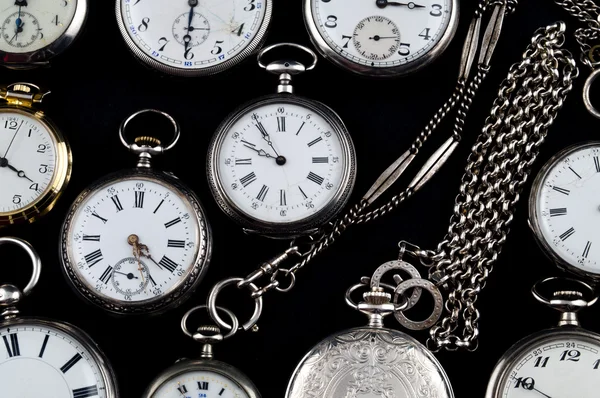 Cracked silver pocket watch — Stock Photo, Image