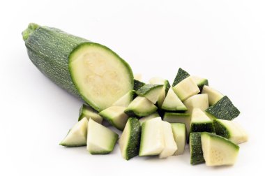 Half zucchini and its pieces clipart