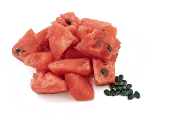 Watermeloen stukken met zaden — Stockfoto