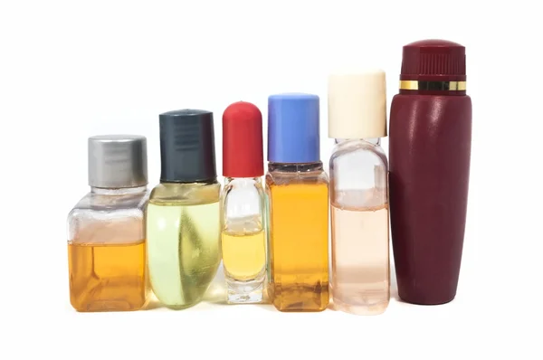 Бутылки для шампуня — стоковое фото