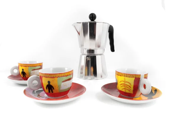 Three cups and mocha — Stock Photo, Image