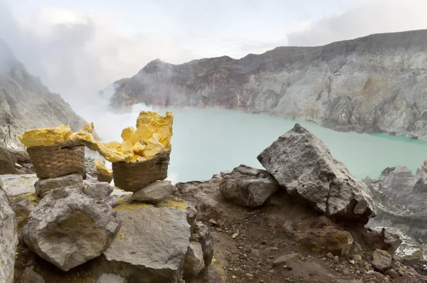 Sulfur from Ijen Crater — 图库照片