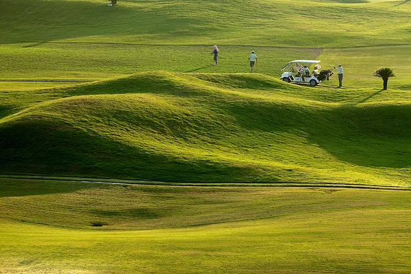 Golf místo s pěkné zelené — Stock fotografie