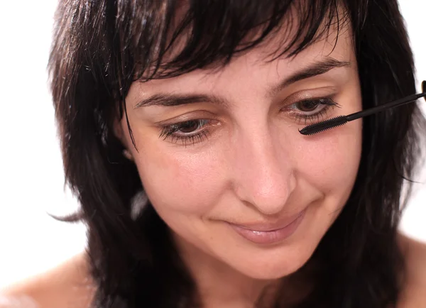 Gezicht close-up van vrouw make-up — Stockfoto