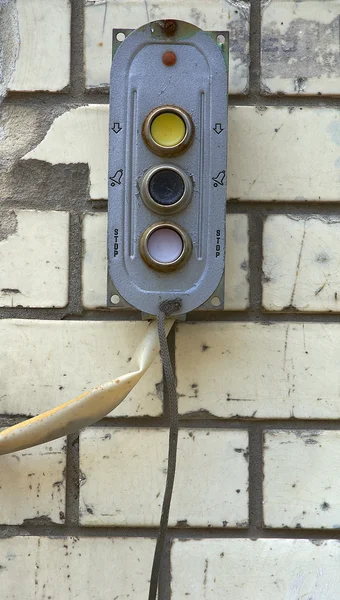 Üç renkli düğmeler — Stok fotoğraf