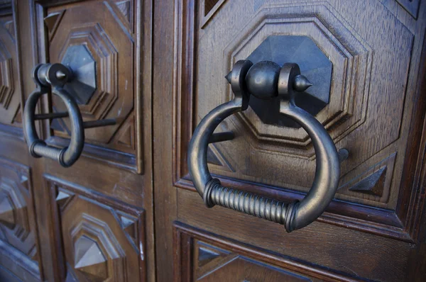 Massive old door-handle in the church — Stock Photo, Image