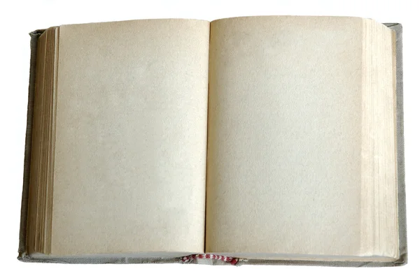 Open old book or dairy with empty pages — Stock Photo, Image